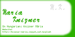 maria knizner business card